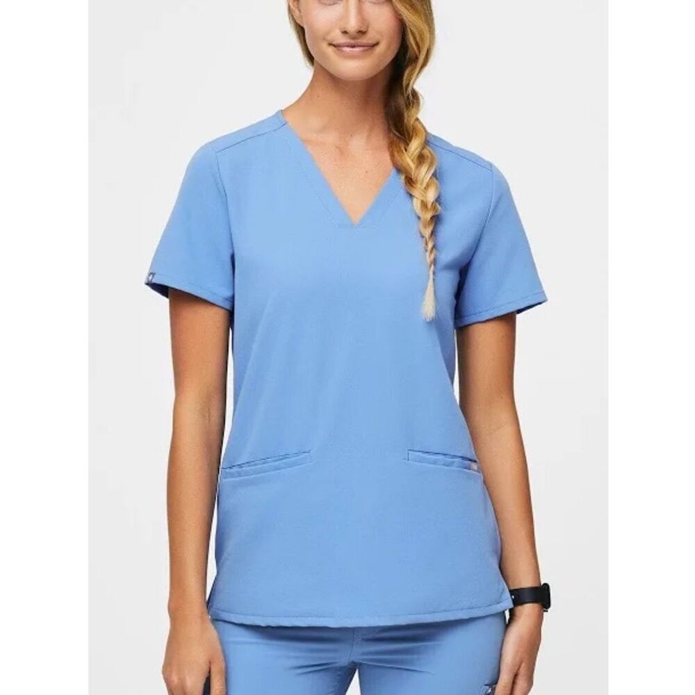 FIGS Ceil Blue Scrub Top